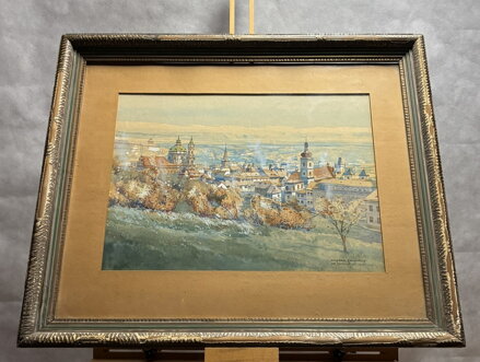 PRAŽSKÉ PANORAMA S CHRÁMEM SVATÉHO MIKULÁŠE ZE SEMINÁŘSKÉ ZAHRADY - SCHMIDT OSKAR