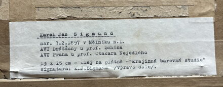 KRAJINNÁ BAREVNÁ STUDIE - SIGMUND KAREL JAN