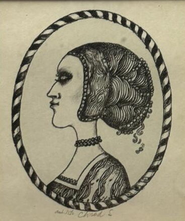 PORTRÉT DÍVKY S HISTORIZUJÍCÍM ÚČESEM A ŠPERKY - STEHLÍK CTIRAD