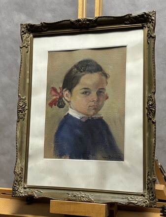 PORTRÉT HOLČIČKY S MAŠLEMI - STEHLÍK KAREL