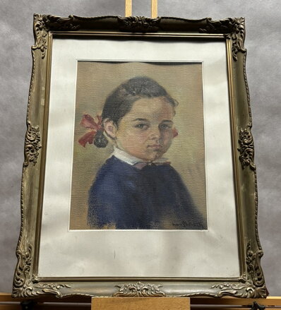 PORTRÉT HOLČIČKY S MAŠLEMI - STEHLÍK KAREL