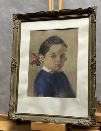 PORTRÉT HOLČIČKY S MAŠLEMI - STEHLÍK KAREL