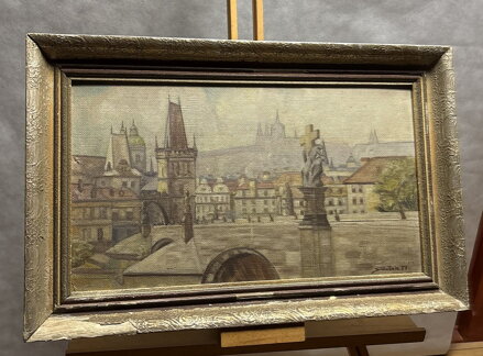 PRAHA POHLED NA KARLŮV MOST S HRADČANY V DÁLI - ŠUSTEK KAREL