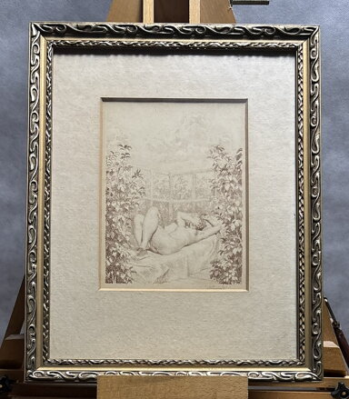 DÍVČÍ AKT V ZAHRADĚ - ŠVABINSKÝ MAX