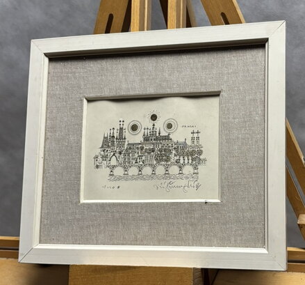 PRAGA PANORAMATICKÝ POHLED NA KARLŮV MOST A PRAŽSKÝ HRAD S DOMINANTOU MALOSTRANSKÝCH MOSTECKÝCH VĚŽÍ - ŠVENGSBÍR JIŘÍ