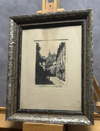 PRAHA PRAŽSKÝ HRAD Z VALDŠTEJNSKÉ ULICE - VAIC JOSEF