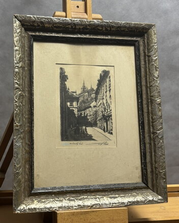 PRAHA PRAŽSKÝ HRAD Z VALDŠTEJNSKÉ ULICE - VAIC JOSEF