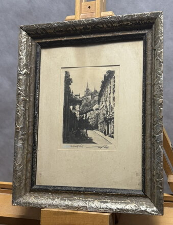 PRAHA PRAŽSKÝ HRAD Z VALDŠTEJNSKÉ ULICE - VAIC JOSEF