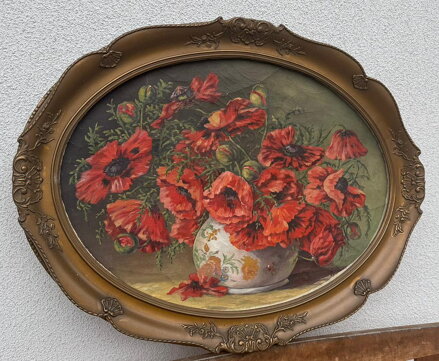 VLČÍ MÁKY VE VÁZE - SIGNOVÁN