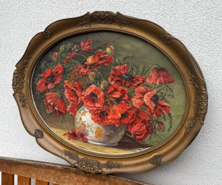 VLČÍ MÁKY VE VÁZE - SIGNOVÁN