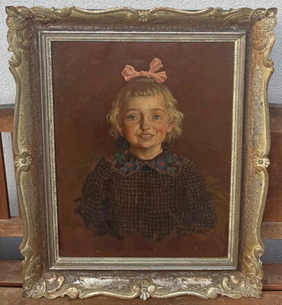 PORTRÉT HOLČIČKY S MAŠLÍ - ADÁMEK FERDINAND