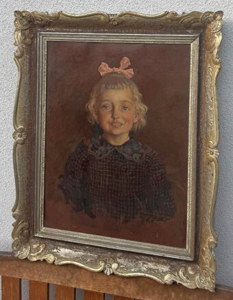 PORTRÉT HOLČIČKY S MAŠLÍ - ADÁMEK FERDINAND