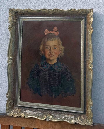 PORTRÉT HOLČIČKY S MAŠLÍ - ADÁMEK FERDINAND