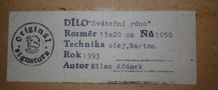 SVÁTEČNÍ RÁNO - ADÁMEK MILÁN