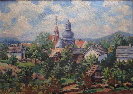 MALEBNÁ VES S KOSTELÍKEM - BAKEŠ