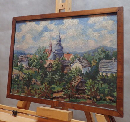 MALEBNÁ VES S KOSTELÍKEM - BAKEŠ