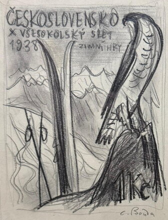 VŠESOKOLSKÝ SLET 1938 ZIMNÍ HRY - BOUDA CYRIL