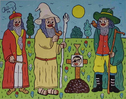 KRAKONOŠ, GANDALF A BRUMBÁL U HROBU JANA ŽIŽKY - ČECH FRANTIŠEK RINGO
