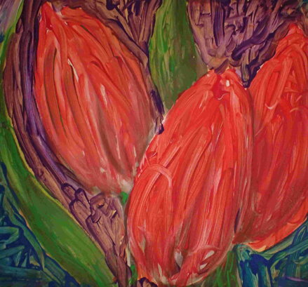 ČERVENÉ TULIPÁNY - NEZNÁMÝ AUTOR