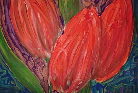 ČERVENÉ TULIPÁNY - NEZNÁMÝ AUTOR
