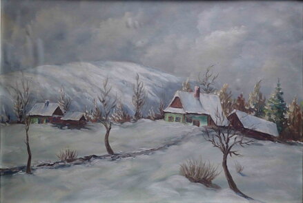CHALUPY POD HORAMI V ZIMĚ - NEZNÁMÝ AUTOR
