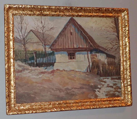 PRVNÍ SNÍH U DŘEVĚNÉ ROUBENKY - DOLEŽAL J.