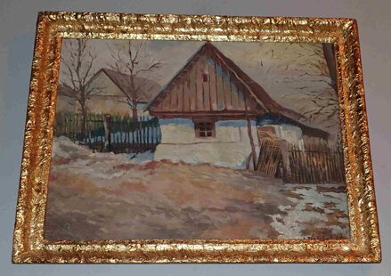 PRVNÍ SNÍH U DŘEVĚNÉ ROUBENKY - DOLEŽAL J.