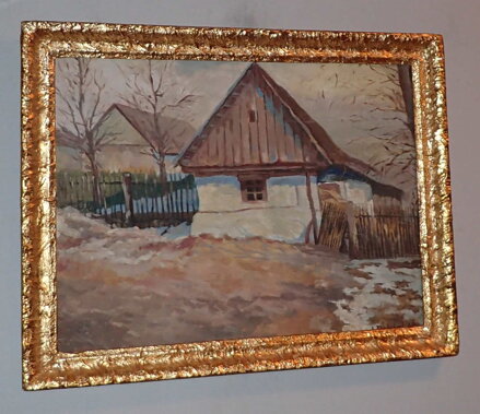 PRVNÍ SNÍH U DŘEVĚNÉ ROUBENKY - DOLEŽAL J.