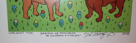BABIČKA NA PROCHÁZCE SE SULTÁNEM A TYRLEM - ČECH RINGO FRANTIŠEK