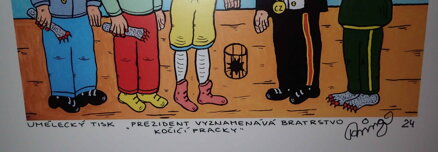 PREZIDENT VYZNAMENÁVÁ BRATRSTVO KOČIČÍ PRACKY - ČECH RINGO FRANTIŠEK