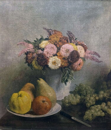ZÁTIŠÍ S OVOCEM A KVĚTINAMI - REPRODUKCE - HENRI FANTIN-LATOUR