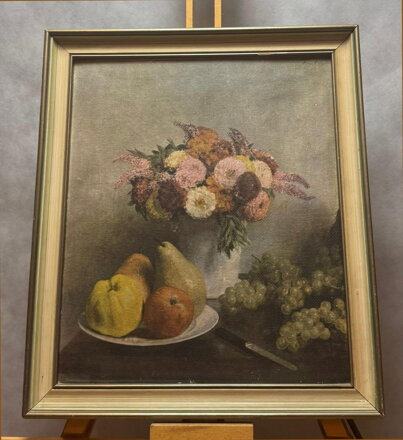 ZÁTIŠÍ S OVOCEM A KVĚTINAMI - REPRODUKCE - HENRI FANTIN-LATOUR