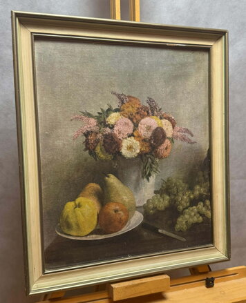 ZÁTIŠÍ S OVOCEM A KVĚTINAMI - REPRODUKCE - HENRI FANTIN-LATOUR
