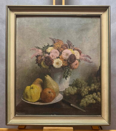 ZÁTIŠÍ S OVOCEM A KVĚTINAMI - REPRODUKCE - HENRI FANTIN-LATOUR