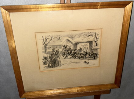 KOŇSKÝ POVOZ NA NÁVSI - KOTRBA EMIL