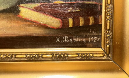 ZÁTIŠÍ S KYTICÍ A KNIHOU - BASLER X.