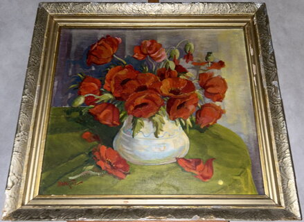 VLČÍ MÁKY VE ZDOBENÉ VÁZE - DĚDIČ