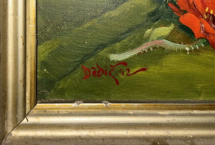 VLČÍ MÁKY VE ZDOBENÉ VÁZE - DĚDIČ