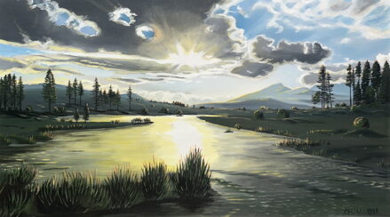 ZÁPAD SLUNCE NAD ŘEKOU - SIGNOVÁN