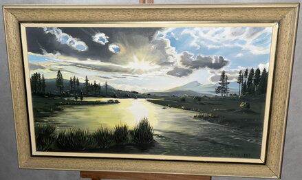 ZÁPAD SLUNCE NAD ŘEKOU - SIGNOVÁN