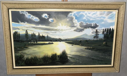 ZÁPAD SLUNCE NAD ŘEKOU - SIGNOVÁN