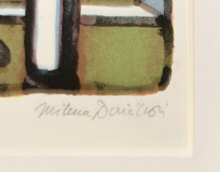 KVĚTINY VE VÁZE PŘED OKNEM - DVOŘÁKOVÁ MILENA