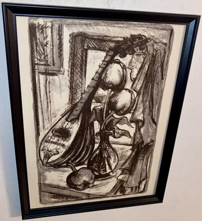 ZÁTIŠÍ S LOUTNOU A KVĚTINOU VE VÁZE - KAREL OLDŘICH