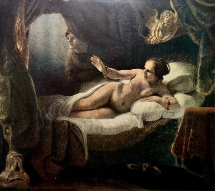 DANAE - REPRODUKCE - REMBRANDT HARMENSZOON VAN RIJN