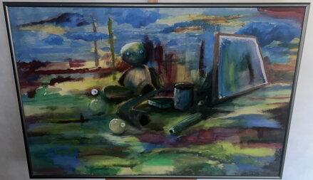 SURREALISTICKÁ KOMPOZICE S HRAČKAMI - SIGNOVÁN