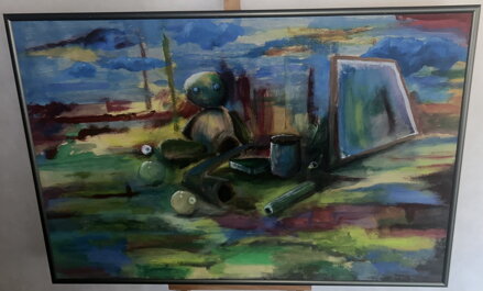 SURREALISTICKÁ KOMPOZICE S HRAČKAMI - SIGNOVÁN