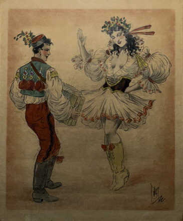 ŽENA TANČÍCÍ V KROJI - ŠTIKA JAROSLAV