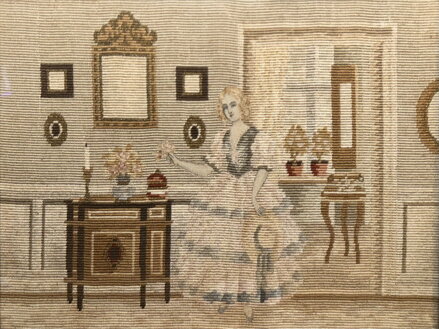 PORTRÉT DÁMY V MÍSTNOSTI - NEZNÁMÝ AUTOR