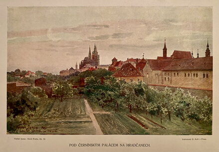 POD ČERNÍNSKÝM PALÁCEM NA HRADČANECH - JANSA VÁCLAV - REPRODUKCE