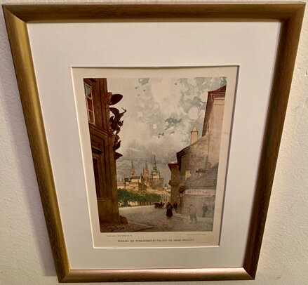 POHLED OD TOSKÁNSKÉHO PALÁCE NA PRAŽSKÝ HRAD - JANSA VÁCLAV - REPRODUKCE